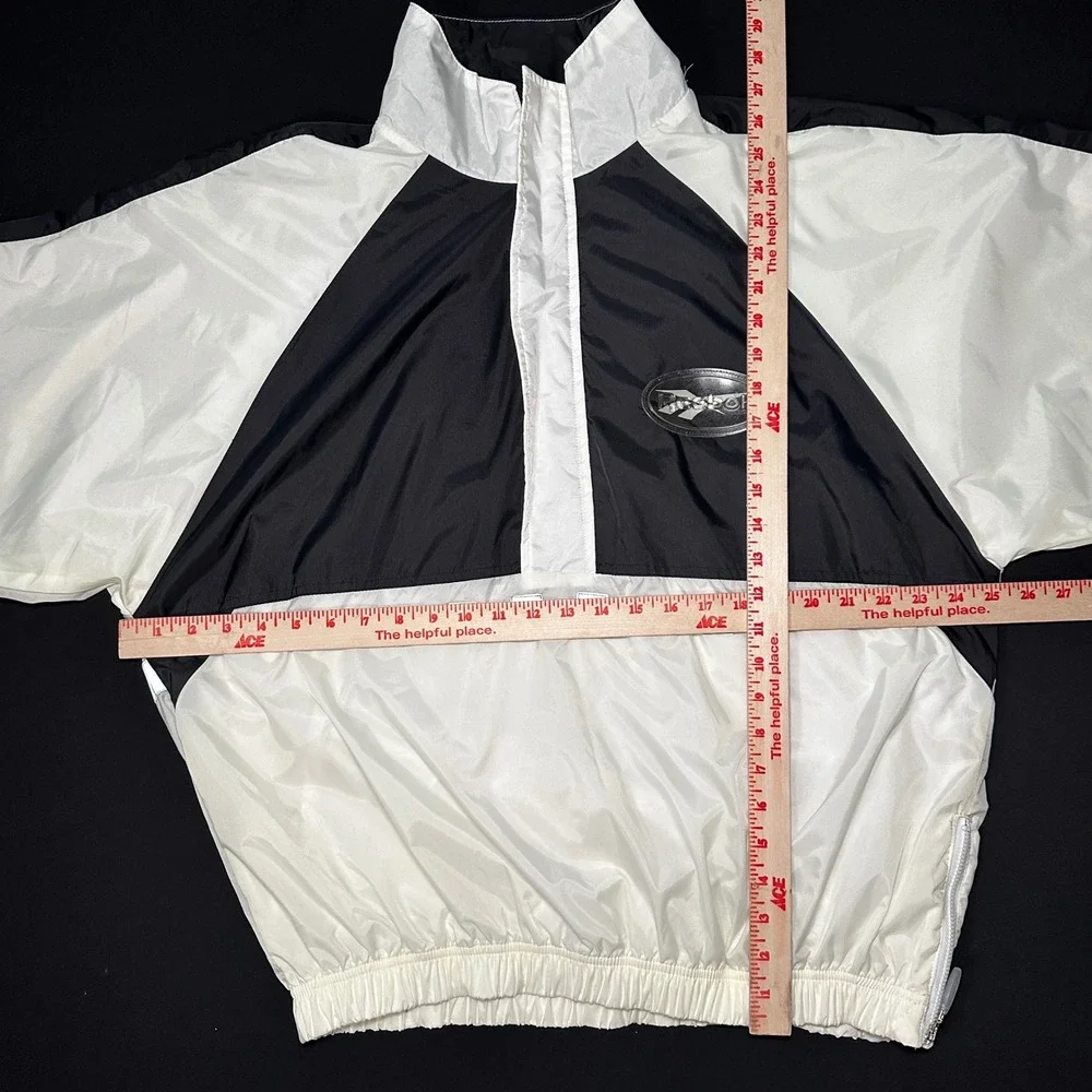 90s Reebok Anorak Jacket Men‎ Medium Black White Colorblock Commuter Streetwear